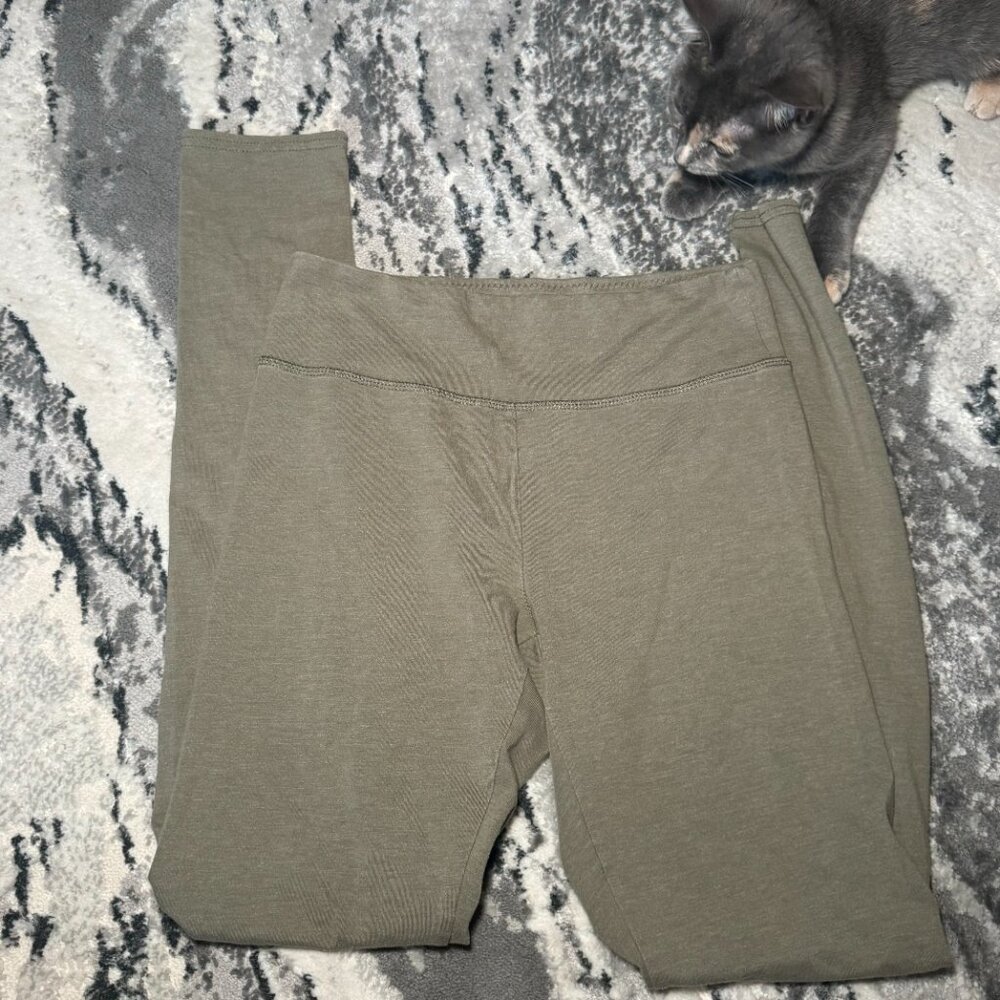 Aerie Light Army Green Cotton Medium Long Leggings - Picture 4 of 10